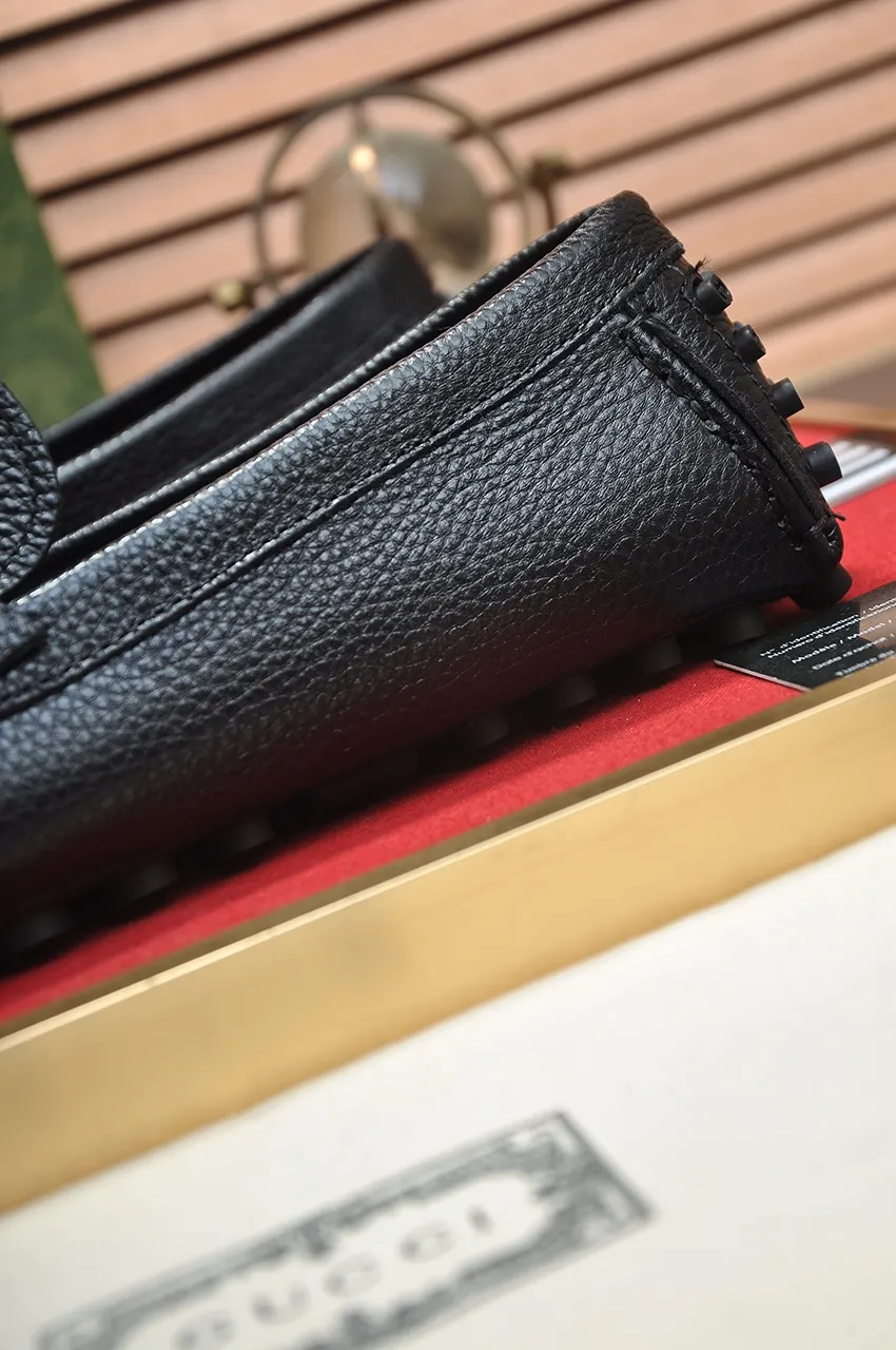 Men's Men's Shoes💰420💶【GUCCI】 (High-end Niuli) New 🍀Gucci*——Gucci Doudou Shoes! Made of imported original cowhide, the inner top layer is comfortable cowhide lining! Original wear-resistant rubber outsole! High quality products! Code number 38-44!